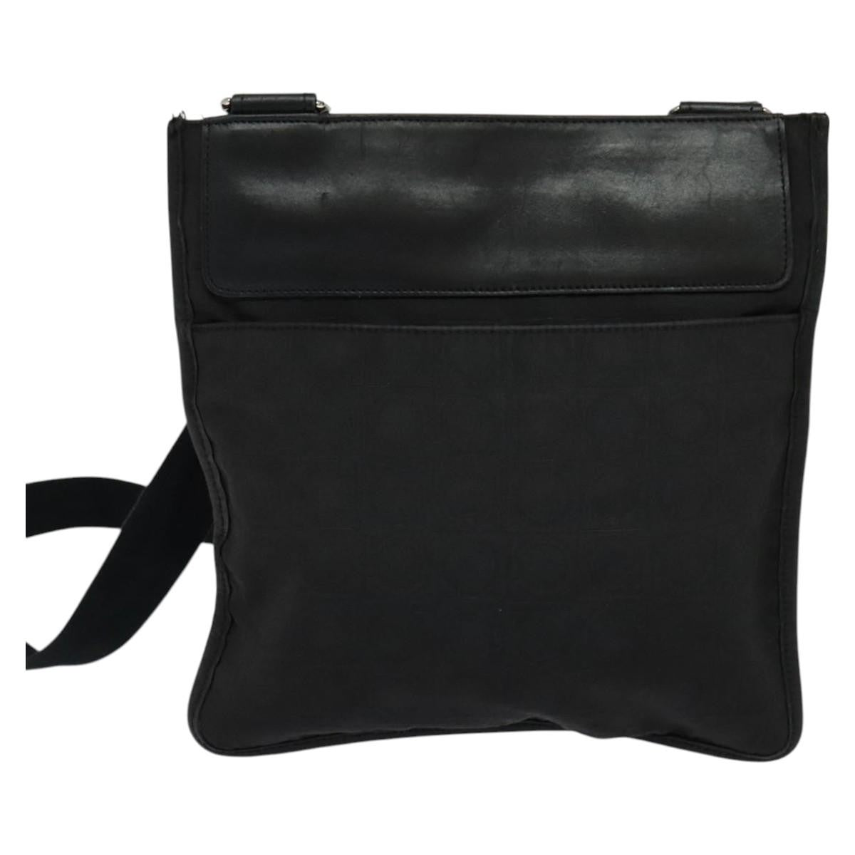 Salvatore Ferragamo Vintage Shoulder Bag Nylon Black Nylon Shoulder Bag Bag (Authentic Pre-Loved)
