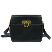 Salvatore Ferragamo Gancini Shoulder Bag Leather Black Leather Shoulder Bag Bag (Authentic Pre-Loved)