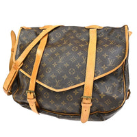 Louis Vuitton Louis Vuitton Saumur Handbag Monogram Canvas Brown Leather Shoulder Bag Bag (Pre-Loved)
