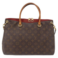 Louis Vuitton Pallas Tote Monogram Canvas With Leather Brown Canvas Tote Bag Bag (Pre-Loved)