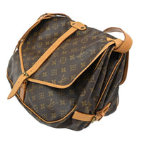 Louis Vuitton Saumur Handbag Monogram Canvas Brown Canvas Shoulder Bag Bag (Pre-Loved)