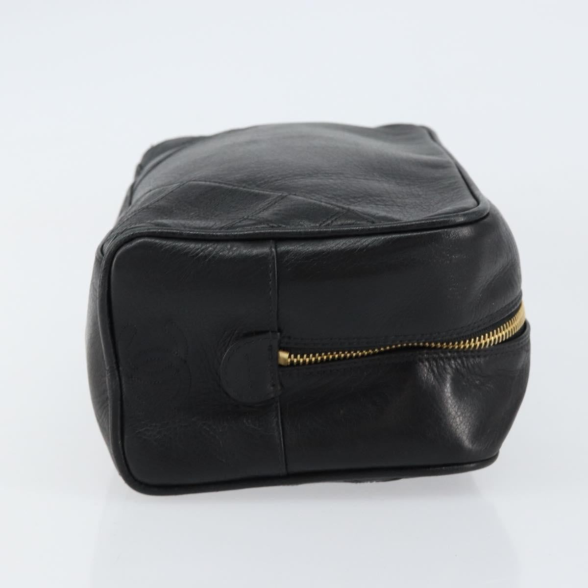 Chanel Chanel Vintage Toiletry Pouch Leather Black Leather Clutche & Pouche Bag (Pre-Loved)