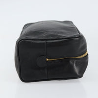 Chanel Chanel Vintage Toiletry Pouch Leather Black Leather Clutche & Pouche Bag (Pre-Loved)
