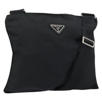 Prada Flat Messenger Bag Tessuto Black Nylon Shoulder Bag Bag (Pre-Loved)