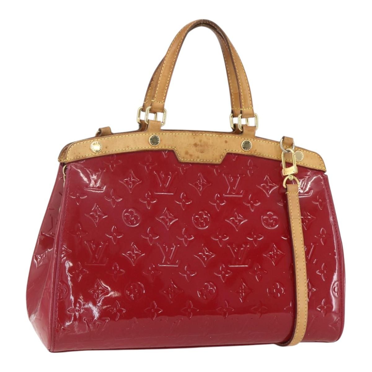 Louis Vuitton Brea Handbag Monogram Vernis Red Patent_Leather Handbag (Authentic Pre-Loved)