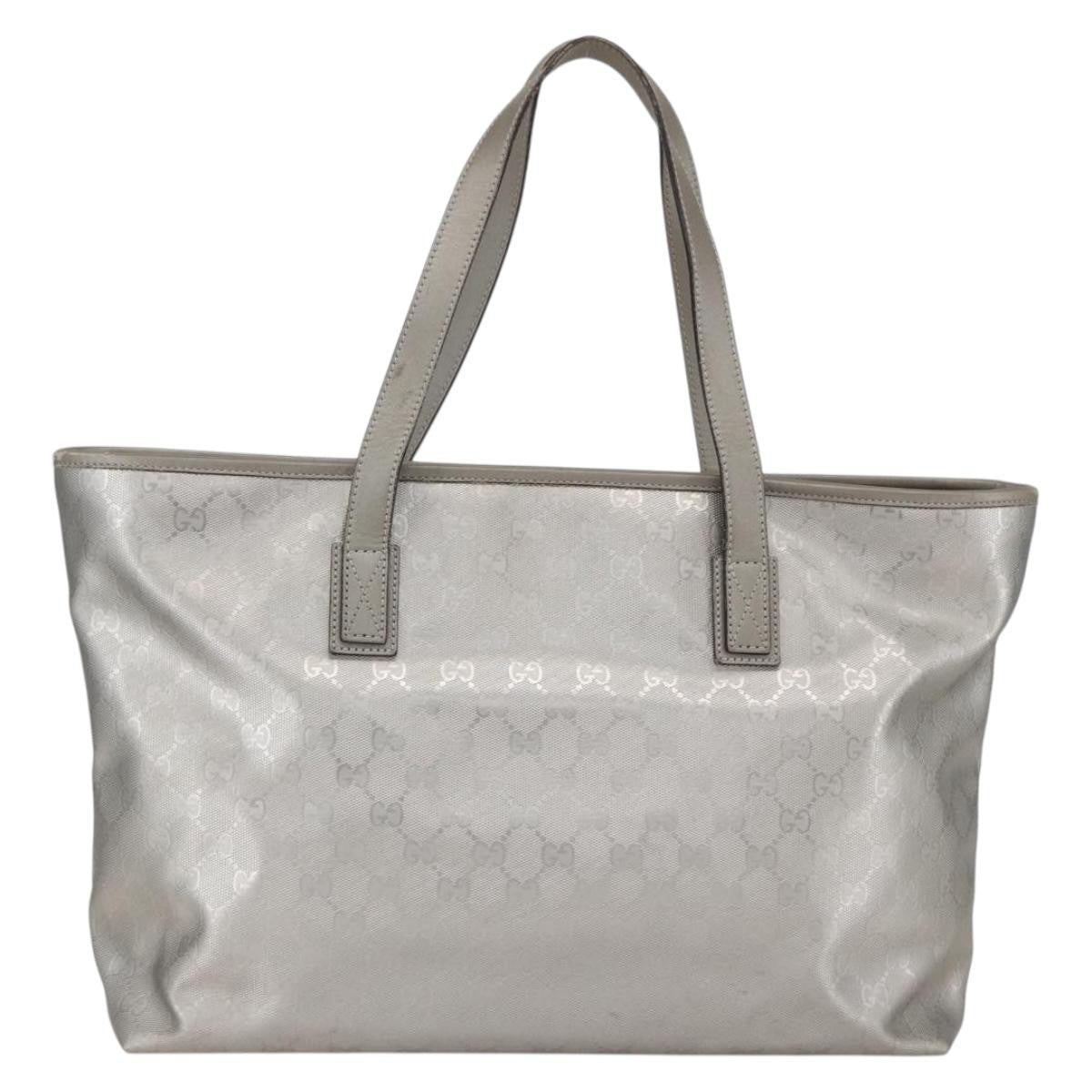Gucci Plus Tote Gg Imprime Silver Canvas Tote Bag Bag (Pre-Loved)
