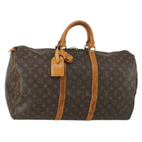 Louis Vuitton Keepall Bag Monogram Canvas Brown Canvas Travel Bag Bag (Authentic Pre-Loved)