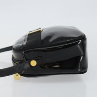 Salvatore Ferragamo Vala Shoulder Bag Patent Leather Black Patent_Leather Bag (Authentic Pre-Loved)