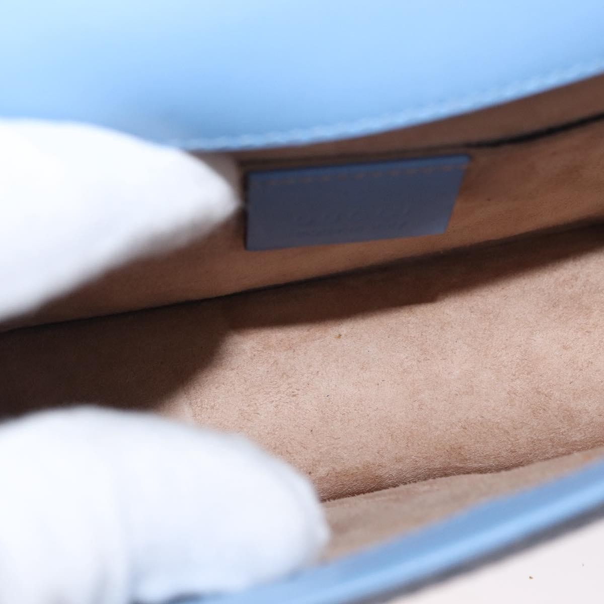 Gucci Sylvie Chain Shoulder Bag Leather Blue Leather Shoulder Bag Bag (Pre-Loved)