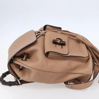 Gucci Vintage Bamboo Backpack Leather Beige Leather Backpack Bag (Authentic Pre-Loved)