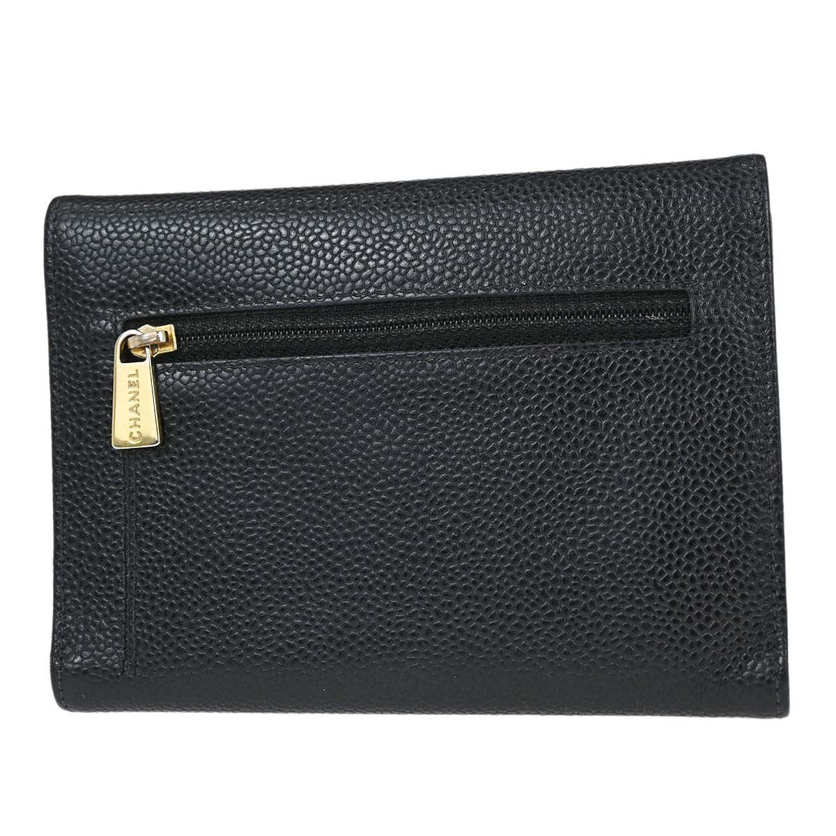 Chanel Timeless Cc French Wallet Caviar Black Calfskin Wallets Accessory (Authentic Pre-Loved)