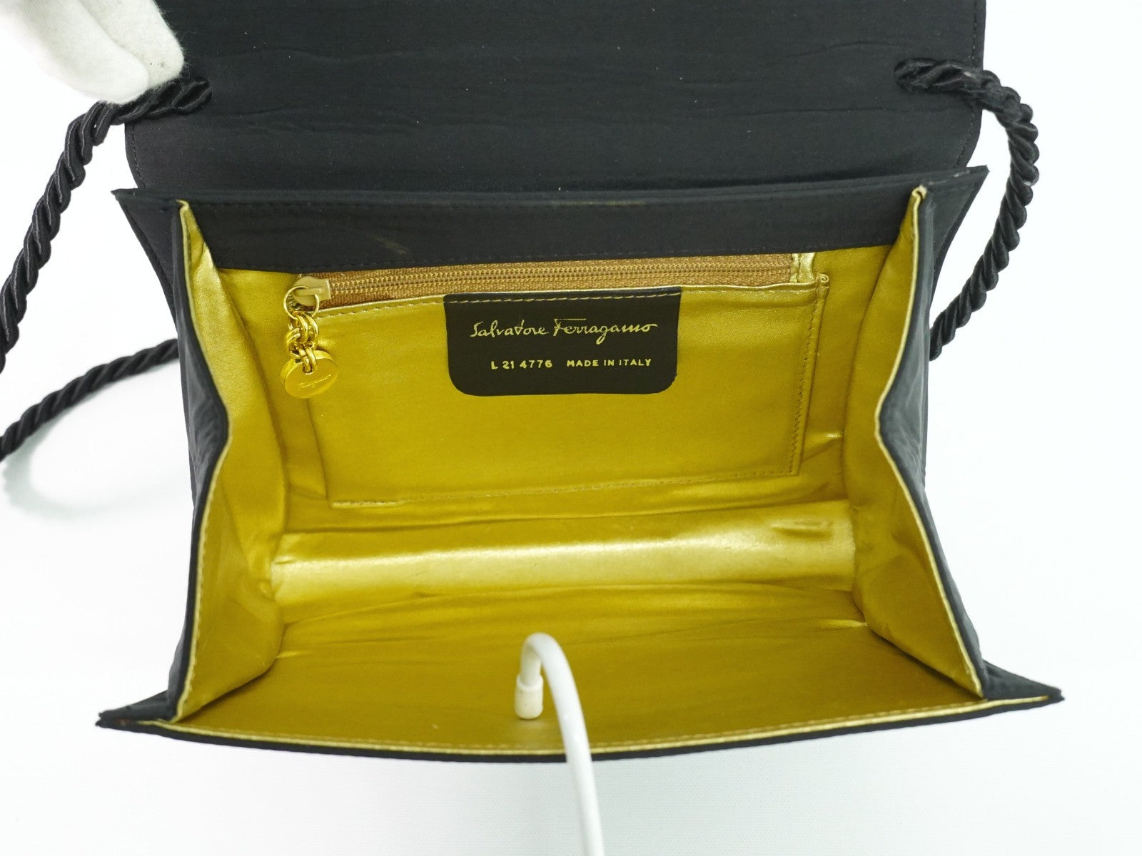 Salvatore Ferragamo Vintage Shoulder Bag Nylon Black Nylon Shoulder Bag Bag (Pre-Loved)