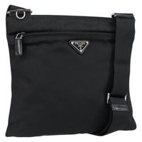 Prada Prada Front Pocket Messenger Bag Tessuto Black Nylon Shoulder Bag Bag (Pre-Loved)