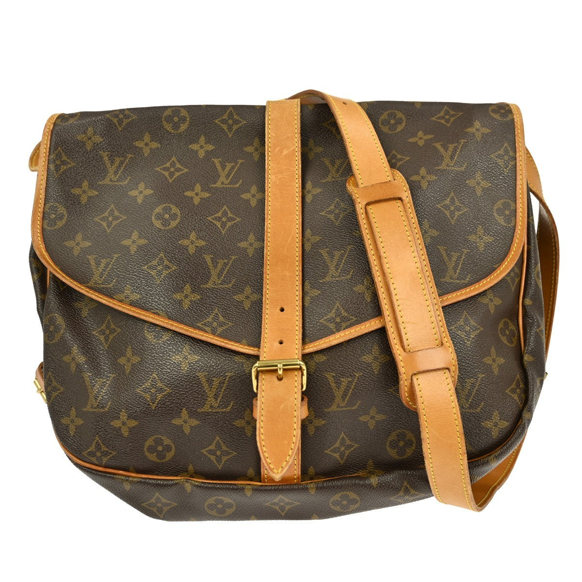 Louis Vuitton Louis Vuitton Saumur Handbag Monogram Canvas Brown Canvas Shoulder Bag Bag (Pre-Loved)