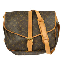 Louis Vuitton Louis Vuitton Saumur Handbag Monogram Canvas Brown Canvas Shoulder Bag Bag (Pre-Loved)
