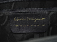 Salvatore Ferragamo Vintage Vara Bow Tote Lizard Embossed Leather Black Leather Tote Bag Bag (Pre-Loved)