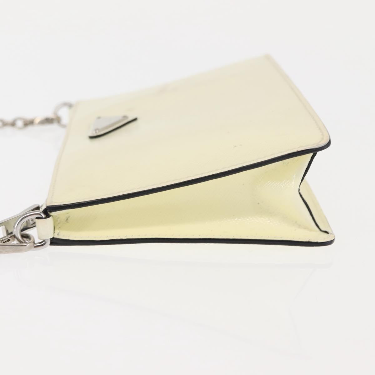 Prada Chain Crossbody Bag Vernice Saffiano Leather White Leather Shoulder Bag Bag (Pre-Loved)