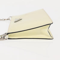 Prada Chain Crossbody Bag Vernice Saffiano Leather White Leather Shoulder Bag Bag (Pre-Loved)