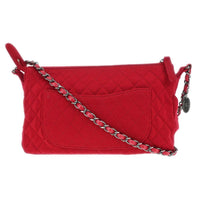 Chanel Vintage Chain Shoulder Bag Cotton Red Cotton Shoulder Bag Bag (Authentic Pre-Loved)