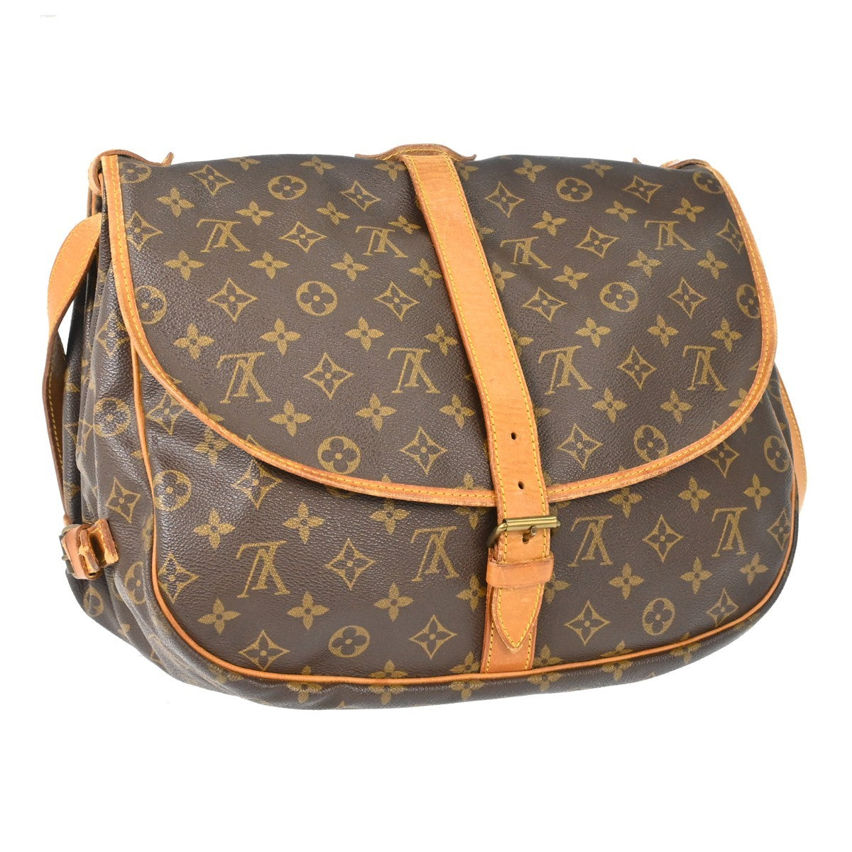 Louis Vuitton Louis Vuitton Saumur Handbag Monogram Canvas Brown Canvas Shoulder Bag Bag (Authentic Pre-Loved)