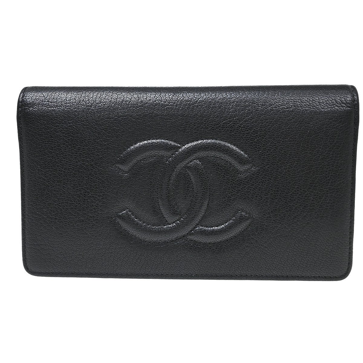 Chanel Timeless Cc French Wallet Caviar Black Calfskin Wallets Accessory (Pre-Loved)
