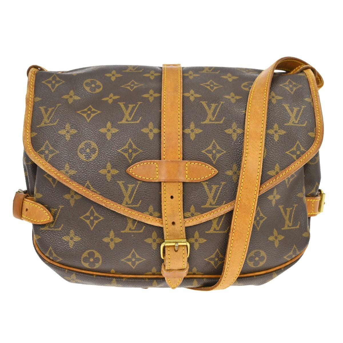 Louis Vuitton Louis Vuitton Saumur Handbag Monogram Canvas Brown Canvas Shoulder Bag Bag (Pre-Loved)