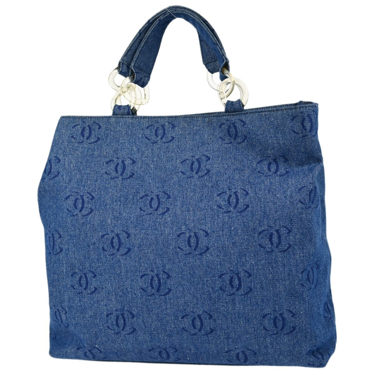 Chanel Vintage Cc Tote Denim Blue Denim_Jeans Tote Bag Bag (Pre-Loved)