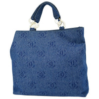 Chanel Vintage Cc Tote Denim Blue Denim_Jeans Tote Bag Bag (Pre-Loved)