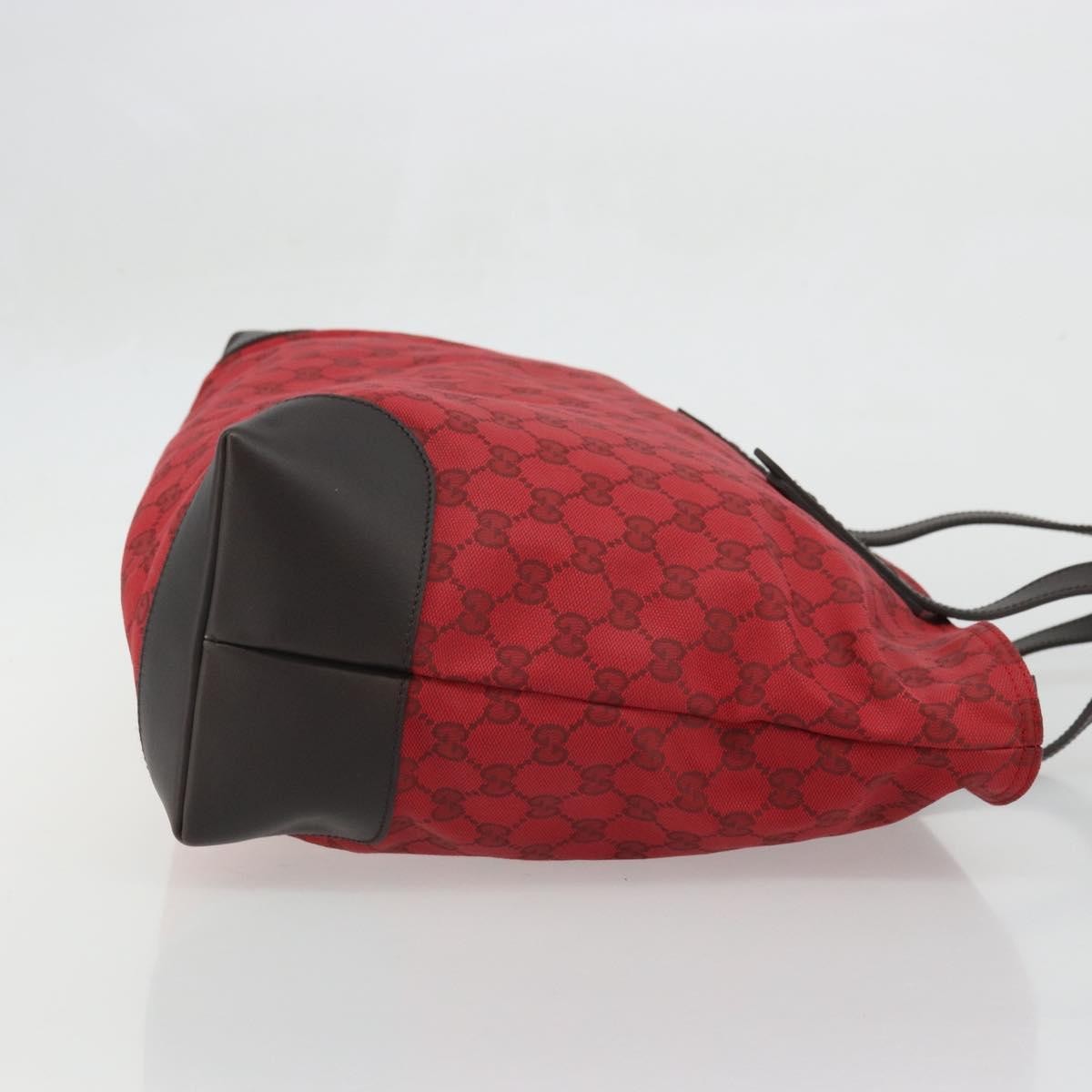 Gucci Gucci Original Zip Tote Gg Canvas With Leather Red Canvas Tote Bag Bag (Pre-Loved)