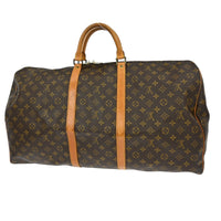 Louis Vuitton Keepall Bandouliere Bag Monogram Canvas Brown Canvas Travel Bag Bag (Pre-Loved)