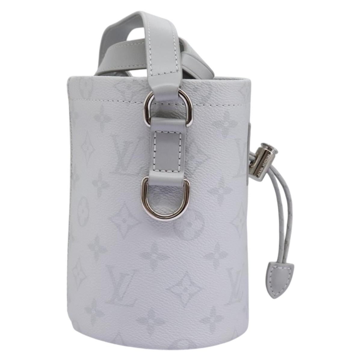 Louis Vuitton Chalk Nano Bag Limited Edition Logo Story Monogram Canvas Gray Canvas Clutche & Pouche Bag (Pre-Loved)