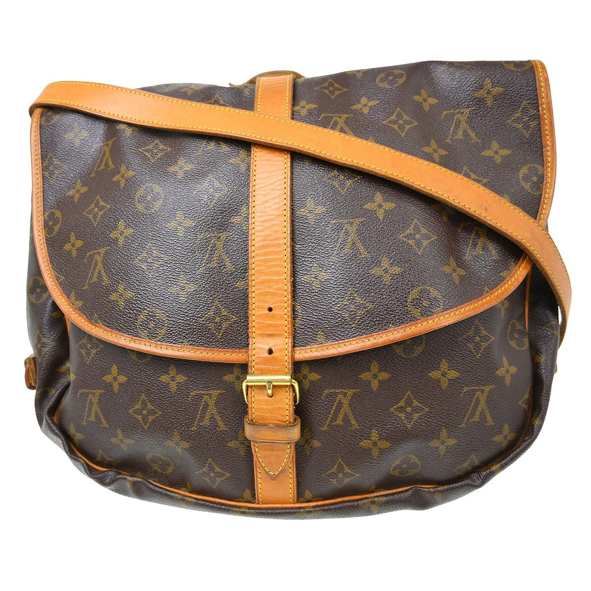 Louis Vuitton Louis Vuitton Saumur Handbag Monogram Canvas Brown Canvas Shoulder Bag Bag (Pre-Loved)