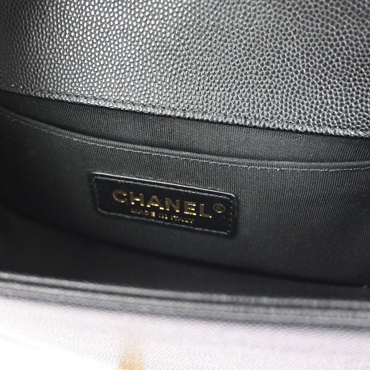 Chanel Boy Flap Bag Quilted Caviar Black Leather Shoulder Bag Bag (Pre-Loved)