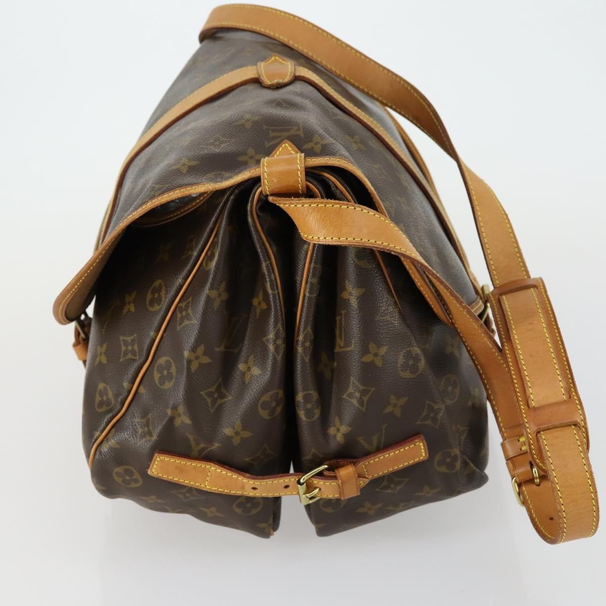 Louis Vuitton Saumur Handbag Monogram Canvas Brown Canvas Shoulder Bag Bag (Authentic Pre-Loved)