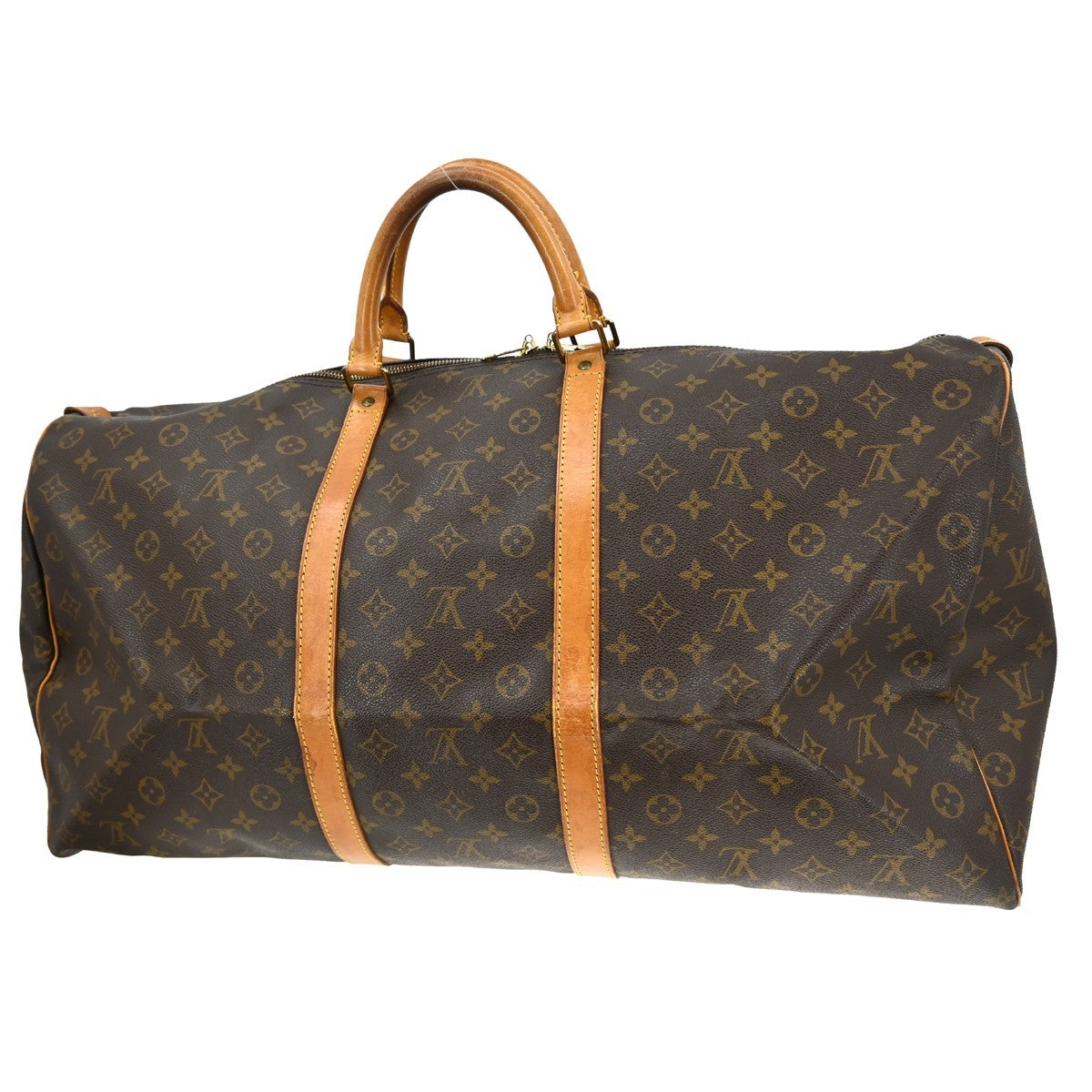 Louis Vuitton Keepall Bag Monogram Canvas Brown Canvas Travel Bag Bag (Pre-Loved)