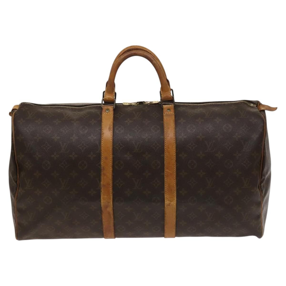 Louis Vuitton Keepall Bag Monogram Canvas Brown Canvas Travel Bag Bag (Pre-Loved)