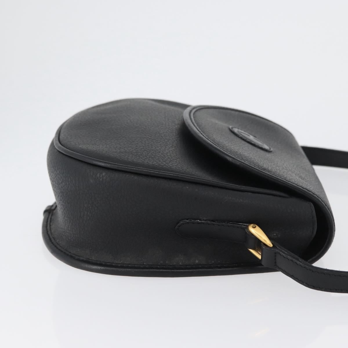 Gucci Vintage Shoulder Bag Leather Black Leather Shoulder Bag Bag (Authentic Pre-Loved)