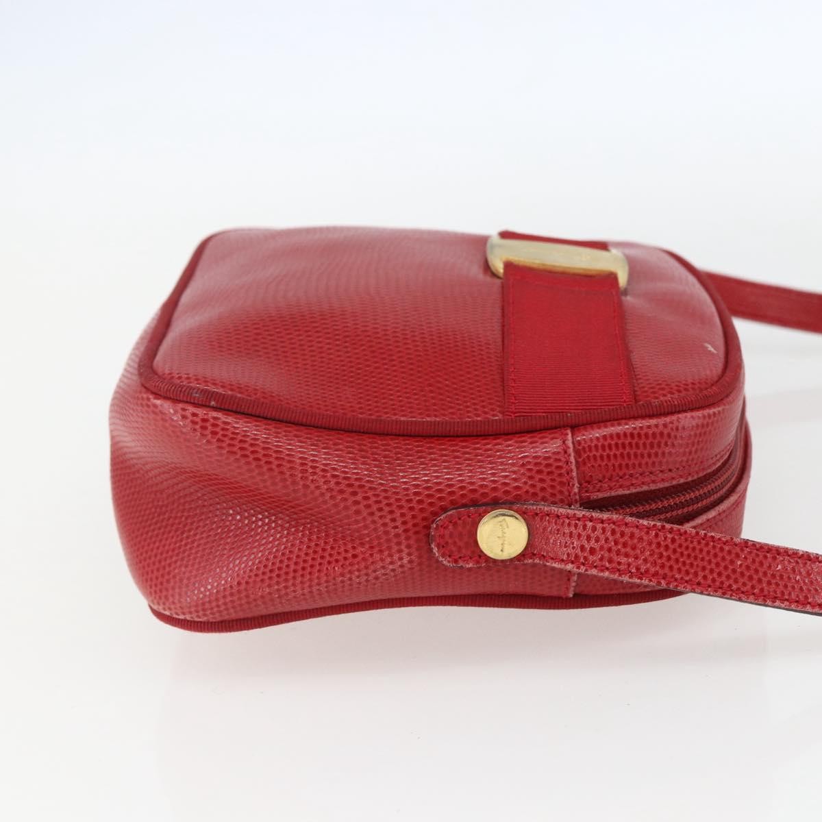 Salvatore Ferragamo Vara Bow Camera Shoulder Bag Leather Red Leather Shoulder Bag Bag (Authentic Pre-Loved)