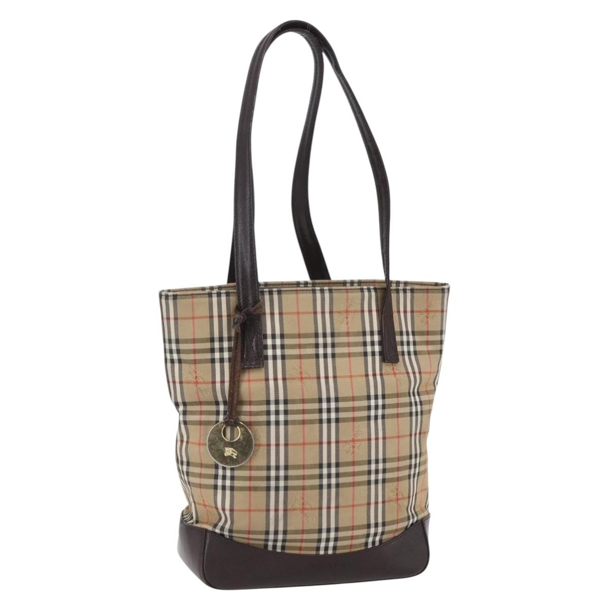 Burberry Vintage Tote Bag Canvas Beige Canvas Tote Bag Bag (Authentic Pre-Loved)