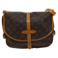 Louis Vuitton Saumur Handbag Monogram Canvas Brown Canvas Shoulder Bag Bag (Pre-Loved)