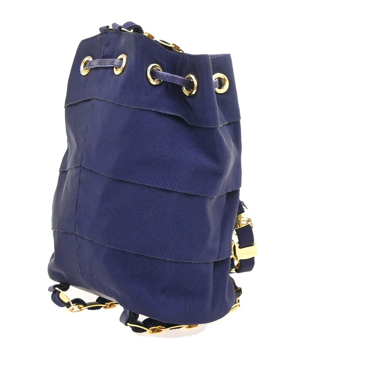 Salvatore Ferragamo Vara Chain Backpack Canvas Purple Canvas Backpack Bag (Authentic Pre-Loved)
