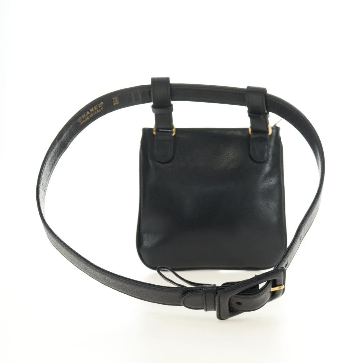 Chanel Chanel Vintage Timeless Belt Bag Caviar Black Leather Clutche & Pouche Bag (Authentic Pre-Loved)