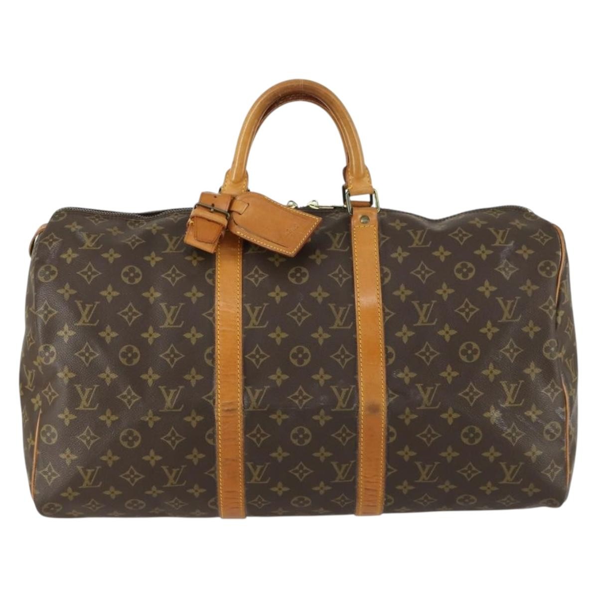 Louis Vuitton Keepall Bag Monogram Canvas Brown Canvas Travel Bag Bag (Authentic Pre-Loved)