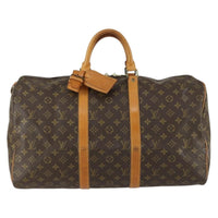 Louis Vuitton Keepall Bag Monogram Canvas Brown Canvas Travel Bag Bag (Authentic Pre-Loved)