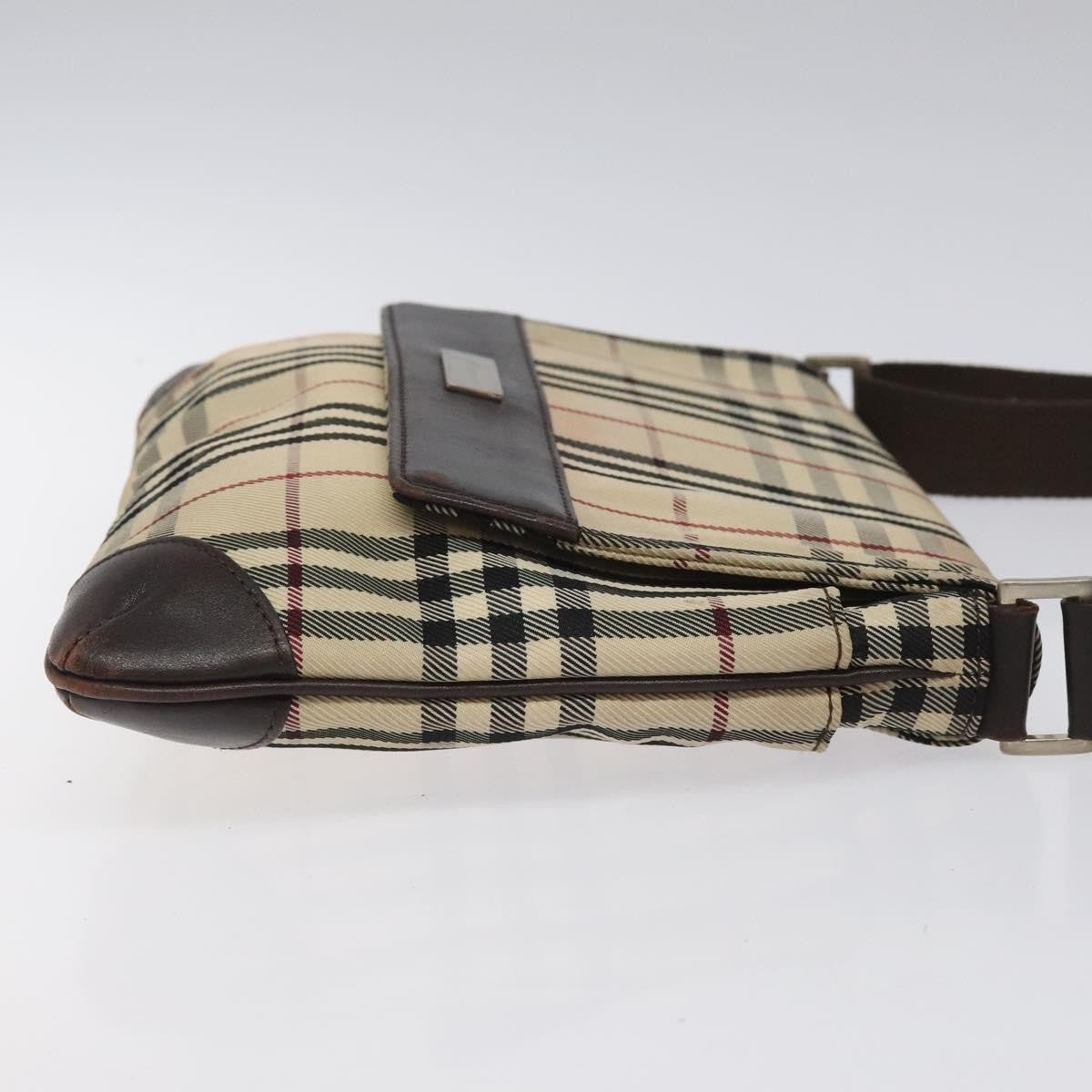 Burberry Nova Check Shoulder Bag Canvas And Leather Beige Canvas Shoulder Bag Bag (Pre-Loved)