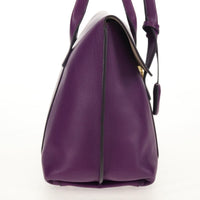 Salvatore Ferragamo Gancini Lock Flap Tote Leather Purple Leather Handbag (Authentic Pre-Loved)