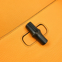 Gucci 2-Way Bamboo Handle Shoulder Bag Python Orange Leather Handbag (Authentic Pre-Loved)