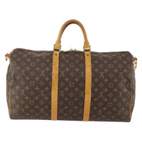 Louis Vuitton Keepall Bandouliere Bag Monogram Canvas Brown Canvas Travel Bag Bag (Authentic Pre-Loved)