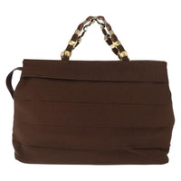 Salvatore Ferragamo Vala Tote Canvas Brown Canvas Tote Bag Bag (Authentic Pre-Loved)