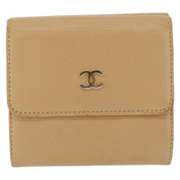 Chanel Cc Trifold Wallet Leather Beige Leather Wallets Accessory (Pre-Loved)